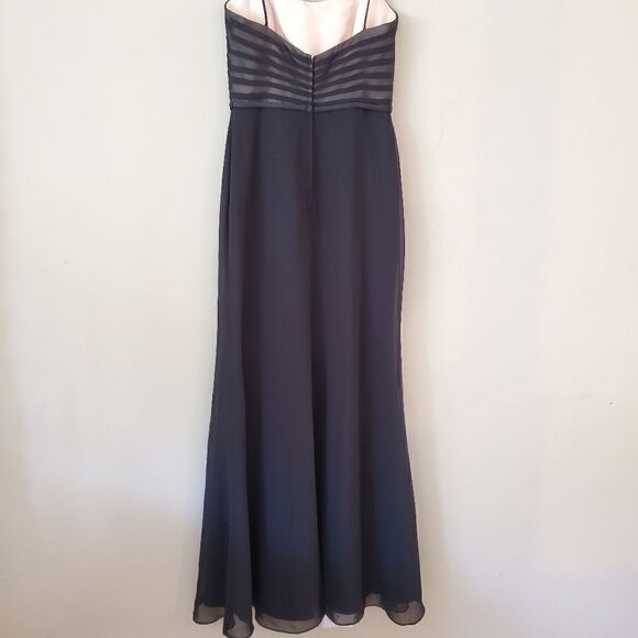 ALFRED ALGELO Women's Maxi Dress Black/ Nude Size 35  Medium Whimsogoth Formal - Picture 6 of 10